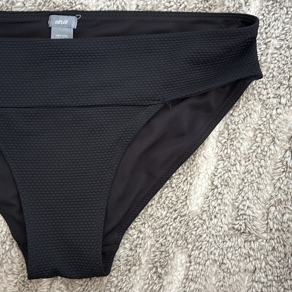 Aerie American Eagle Black Women's Textured Swim Bottoms - Picture 3 of 6